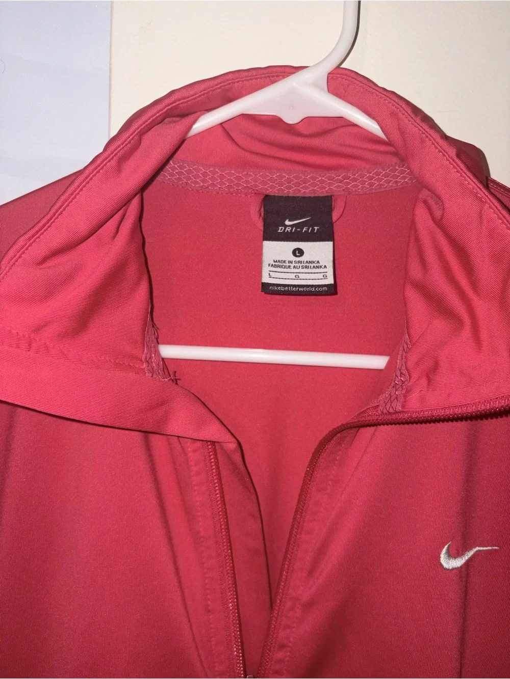 Nike Womens Red Full-Zip Track Jacket